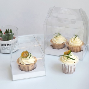 Wholesale <b>Cake</b> Shop Dessert Shop Environmental protection Pet Portable With Handle Rectangular and <b>Transparent</b> <b>Cake</b> <b>Box</b> - Product Image 1