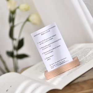 Porte-cartes de visite en bois, support de numéros de table, porte-noms, support de panneau de mariage, présentoirs de rangement, base en bois de hêtre - Product Image 3