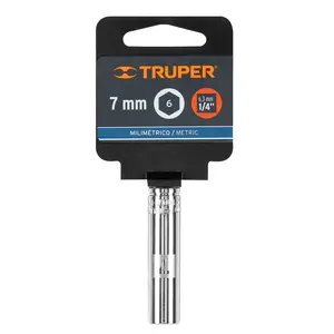 Juego de Llaves de Tubo de 6 Puntas, 7 mm de Largo, Accionamiento de 1/4 de Pulgada, Marca TRUPER - Product Image 4
