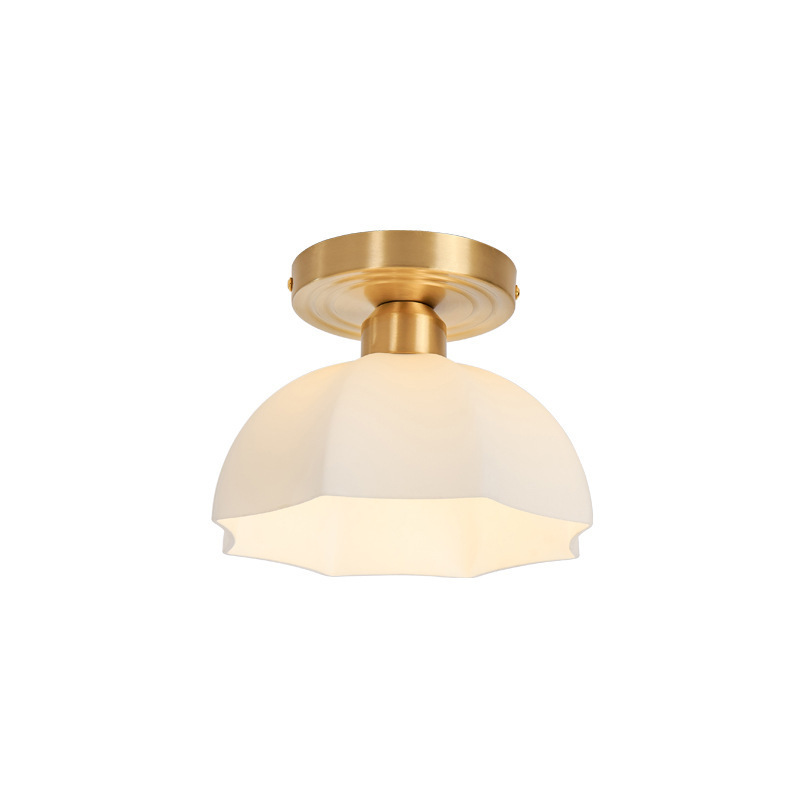 Online Wholesale Modern Indoor Sensor Ceiling Light American White Glass Flower Ceiling Lamp with Sensor for Corridor Bedroom