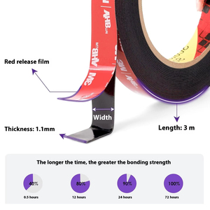 3M5952 Mousse adhésive double face Strong 2cm Wide Black Triangle Strong Adhesive Waterproof Tape - Product Image 3