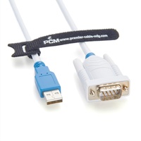 Cable USB a RS232 FT232R, Adaptador Serial USB-A Macho a DB9 Macho con Tornillos de Fijación para Programación de PLC y Equipos Industriales
