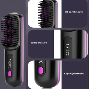 El peine de pelo liso de calentamiento rápido se calienta en 30 segundos, lo que permite un peinado rápido al salir en una emergencia - Product Image 3