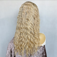 Peluca Kosher Judía con Encaje Frontal HD, Pre-Desplumada, Nudos Decolorados, Cabello Humano Virgen Europeo de Doble Trama, Balayage Rubio, Sin Pegamento