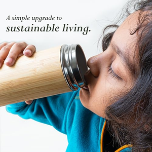 Thermos en bambou écologique de haute qualité, bouteille à thé en acier inoxydable avec infuseur, tasse durable - Product Image 5