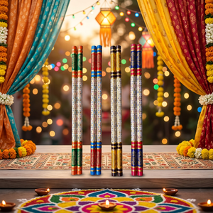 JR MS INDUSTRIES Palos de Madera Coloridos para Baile Dandiya y Entrenamiento de Agilidad en Navratri (Empaquetados) - Product Image 5