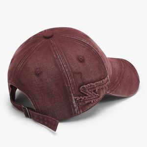 Casquette de baseball 6 panneaux unisexe en coton délavé et vieilli avec broderie de lettres, ajustable, pour le printemps et l'été, style streetwear - Product Image 4