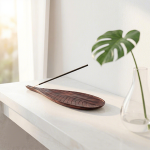 Moderno Soporte de Incienso de Madera Hecho a Mano, Quemador de Varillas de Fragancia, Recolector de Ceniza de Madera Natural, Accesorio Decorativo para Meditación - Product Image 3
