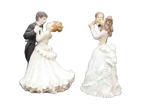 Polyresin fatto a mano torta nuziale Topper Figurine artigianali Souvenir presepe statuette sposa e sposo regalo natura arte popolare - Product Image 6
