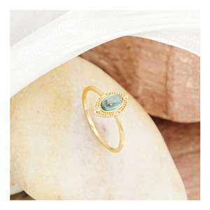 Entrega rápida S925 Anillo de alivio exquisito de plata Anillo de gota de agua de peridoto Topa azul - Product Image 1