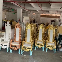 Vente en gros Siège d'amant de luxe Canapé trône royal en velours Cuir synthétique Événements de mariage Banquets Hôtels Bars Chaises d'hôtel en usine