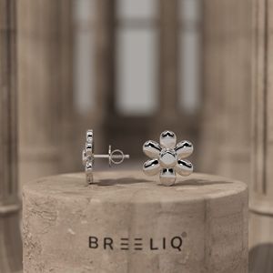 Pendientes de Oro Sólido de 14K con Diseño Floral Minimalista, Joyería Fina para Mujer, Uso Diario - Product Image 6