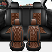 Housses de siège auto universelles en cuir imperméable, ensemble complet pour SUV, camionnette, berline, protection automobile toutes saisons, luxe avec coussins