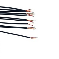 Fil acoustique noir en TPU 2 conducteurs, diamètre extérieur 0,9 mm, longueur 193 mm, extrémités étamées sans plomb pour microphone et composants audio miniatures
