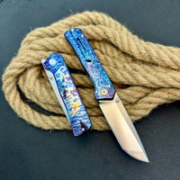 Couteau pliant industriel de qualité supérieure avec manche en alliage de titane et acier 14C28N importé, vente en gros d'usine, garantie de 3 ans