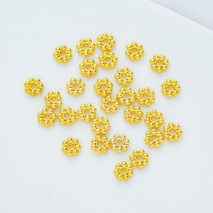 Alloy Spacer Beads White Gold Small Size Flower Shape DIY Jewelry Accessories For <b>Bracelet</b> Necklace <b>Stringing</b> Material - Product Image 4