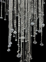 Nouvelle conception élégante de décoration de plafond de mariage, perles acryliques transparentes suspendues, rideau de chaîne transparent, lustre