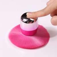 Brosse de nettoyage des ongles brosse de maquillage manche en métal doux cosmétique peinture à ongles Gel fleur Art UV poudre dépoussiérage brosse ongles