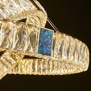 新款豪华吊灯发光二极管水晶吊灯灯具楼梯灯金色抛光不锈钢大堂110V/220V Winfordo - Product Image 4