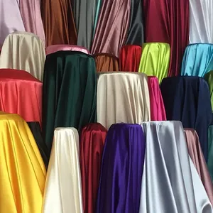 Shaoxing Manufacture Reliable Quality Silk Satin Fabric Polyester Satin Fabric