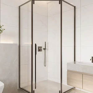 حار بيع زجاج الاستحمام المقسى المقصورة عالية الجودة الحمام الزاوية المغاسل مع الإطار - Product Image 3