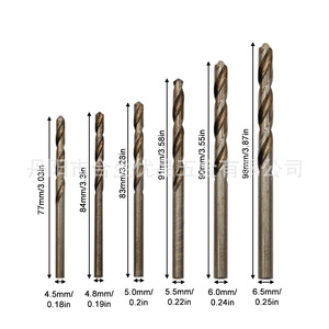 Mr <b>Drill</b> Twist <b>Drill</b> <b>Bit</b> Kit 13pcs 1.5-6.5mm Straight Shank Gold Finish Metal Drilling Plastic Box Packaging - Product Image 4