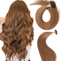 Ekstensi Rambut Remy Alami Asli dengan Kutikula Tertata Rapi, Harga Pabrik, Ujung Keratin Flat Tip Pre Bonded untuk Salon