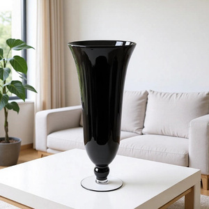 Vasi Cilindrici <span class=keywords><strong>in</strong></span> <span class=keywords><strong>Vetro</strong></span> Nero per Centrotavola, Decorazioni per Eventi e Matrimoni - Product Image 4