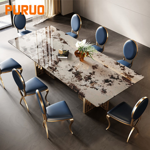 Silla de Comedor Puruo de Diseño de Lujo para Bodas, Eventos, Restaurantes, con Asiento Extraíble, Moderna, de Tela y Cuero PU, para Comedor - Product Image 3