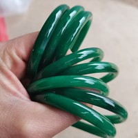 Gelang Imitasi Giok Kaca Grosir Pabrik, Aksesori Gelang Batu Akik Kalsedon Cina Buatan Tangan