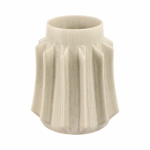 Vaso Sfaccettato con Dettagli a Pannelli Verticali, Vaso Decorativo per Fiori, per Esposizione in Soggiorno, Elemento Scultoreo per Arredamento Casa - Product Image 4