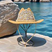 Chapeaux de cowboy en daim camel personnalisés en gros avec strass pour femmes, parfaits pour les festivals de musique country et les fêtes