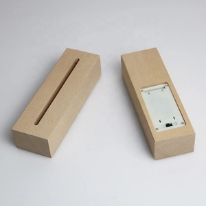 Supporto Espositivo a LED con Base in Legno Alimentato a Batterie AAA per Lampade Notturne in Acrilico Personalizzate, Arte in Resina e Vetro Fai-da-Te - Product Image 2