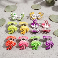 Perles en forme de nœud de couleur fluorescente, perles en forme de bourgeon de fleur, cages à perles, capuchons de perles pour la fabrication de bijoux DIY, accessoires d'artisanat, vente en gros