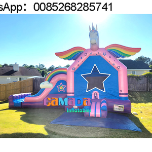 Château gonflable commercial pour enfants, grand château rebondissant, combo toboggan aquatique - Product Image 1