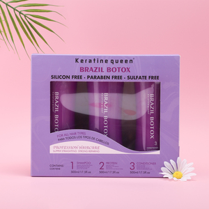 Traitement à la kératine pour cheveux 500ml*3, crème lissante pour cheveux à la kératine organique professionnelle, <span class=keywords><strong>shampoing</strong></span> et après-<span class=keywords><strong>shampoing</strong></span>, coffret de produits - Product Image 2