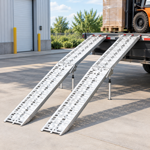Nuevas Rampas de Carga Plegables de Aluminio para Motocicletas, Juego de Remolques Plateados con Inclinación Ajustable, Rampas Traseras Ligeras para Transporte Tándem - Product Image 1