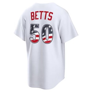 Venta al por Mayor de Camisetas de Béisbol Bordadas con la Bandera Estadounidense y los Estrellas y Franjas, del 250º aniversario de la MLB, para Hombre, con los Números 17 de Ohtani, 5 de Freeman, 50 de Betts, 18 de Yamamoto y 99 de Judge - Product Image 4