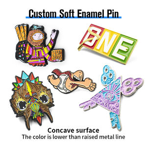 Alfileres esmaltados, fabricante de artesanías de Metal chapado, broche tallado en cámara, lindos pines esmaltados de dibujos animados personalizados con solapa japonesa - Product Image 6