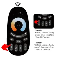 Télécommande tactile sans fil RC-02 2.4GHz à 3 zones avec gradateur de bande de LED bicolore pour l'éclairage domestique/commercial
