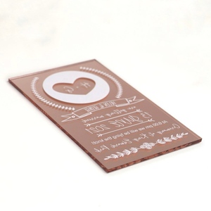 <span class=keywords><strong>Carte</strong></span> <span class=keywords><strong>d</strong></span>'<span class=keywords><strong>invitation</strong></span> en plexiglas blanche pour mariage, carton <span class=keywords><strong>d</strong></span>'<span class=keywords><strong>invitation</strong></span> 1/8 épaisse avec imprimés à l'encre, 1 pièce, 5x7 motifs floraux, cristal clair en acrylique - Product Image 3