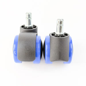 Rodízios para Cadeira de Escritório Azuis de Design Moderno 50mm com Freio, Nylon PU e Rolamento de Esferas, Peça Giratória para Móveis Azul - Product Image 3