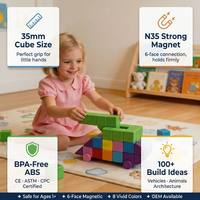 Blocs magnétiques en forme de cube avec logo personnalisé, éducatifs, Montessori, certifiés REACH ASTM CPC