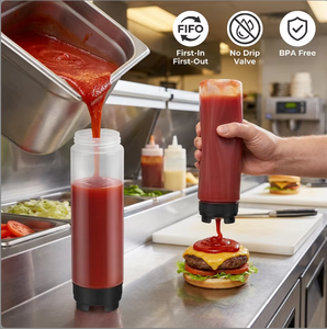 16oz 470ML Salad Dressing Ketchup <b>Bottles</b> Food-Grade Restaurant FIFO <b>Squeeze</b> Sauce Plastic <b>Bottles</b> Plastic <b>Squeeze</b> Sauce <b>Bottle</b> - Product Image 1