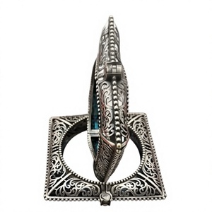 Designer Oxidized Silver Square <b>Bangles</b> <b>Set</b> Design for Women for Wedding Party Ethnic Traditional and Reception Collection - Product Image 2