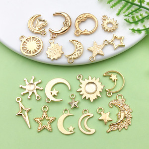 Breloques mixtes soleil, lune et étoile en alliage de zinc pour la fabrication de bijoux DIY, accessoires de mode unisexes - Product Image 4