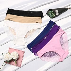 الأكثر مبيعاً سلس شفاف حرير ثلجي مثير للنساء ملخصات السيدات ملابس داخلية مطرزة للنساء - Product Image 4