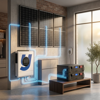 Convertisseur de puissance 3,6 kW associé à une batterie lithium 100 Ah, kit solaire hors réseau pour l'alimentation de secours résidentielle