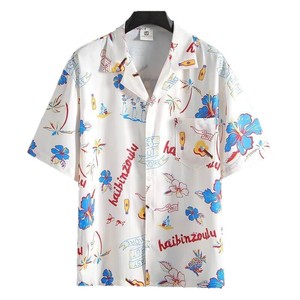 <span class=keywords><strong>Chemise</strong></span> Hawaïenne Tendance Imprimée Personnalisable à Manches Courtes pour <span class=keywords><strong>Homme</strong></span> – Idéale pour l'Été, Style Décontracté, <span class=keywords><strong>Chemise</strong></span> de Couple - Product Image 4