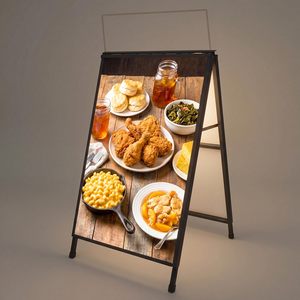 Panneau publicitaire LED personnalisé en forme de A, double face, support d'affichage pour affiches, boîte lumineuse publicitaire pour les commerces de détail, les restaurants et les entreprises - Product Image 1